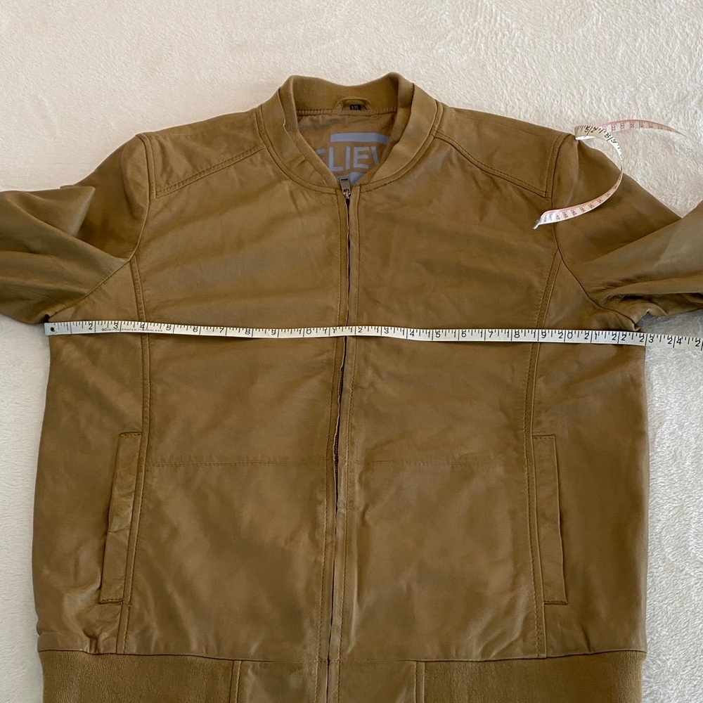 Freaky Nation Believe in Yourself Men's Tan Leather Jacket. Designed in Germany - Picture 6 of 14